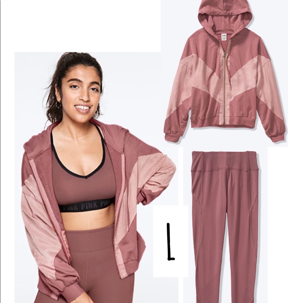 VS Pink slouchy pullover set cocoa